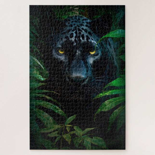 Puzzle Mystérieux Black Panther Jungle Faune Design (Vertical)