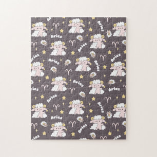 Puzzle Mystic Aries Zodiac Night Bunny et Ram