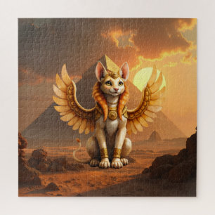Puzzle Mystical Winged Cat Sphinx - Art Imaginaire égypti