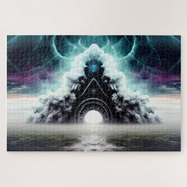 Puzzle Mystique noir violet vert brun paysage déplaisant (Horizontal)