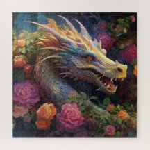 PUZZLE: Mythical Mystical Dragon Floral Garden