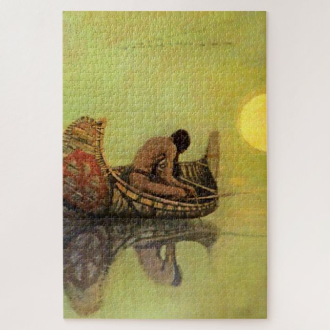 Puzzle N C Wyeth Peinture occidentale "Le Pêcheur silenci (Vertical)