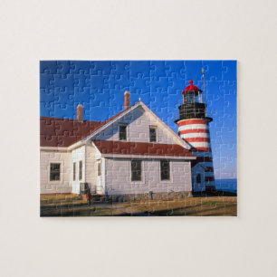 Puzzle NA, États-Unis, Maine.  Phare de West Quoddy à pro