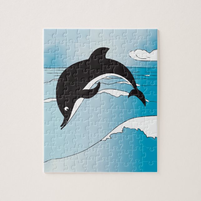 Puzzle Nager Avec Les Dauphins (Vertical)
