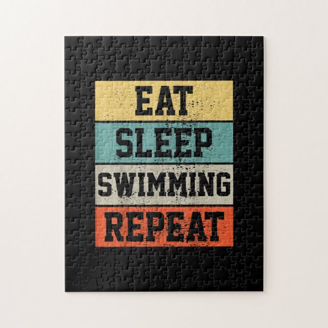 Puzzle nager nager nager Cadeau de natation (Vertical)
