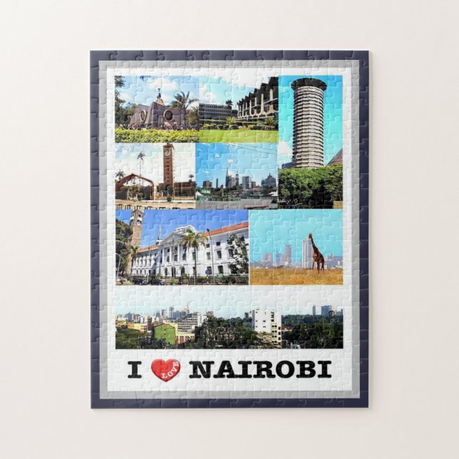 Puzzle Nairobi - Kenya - I Love - (Vertical)