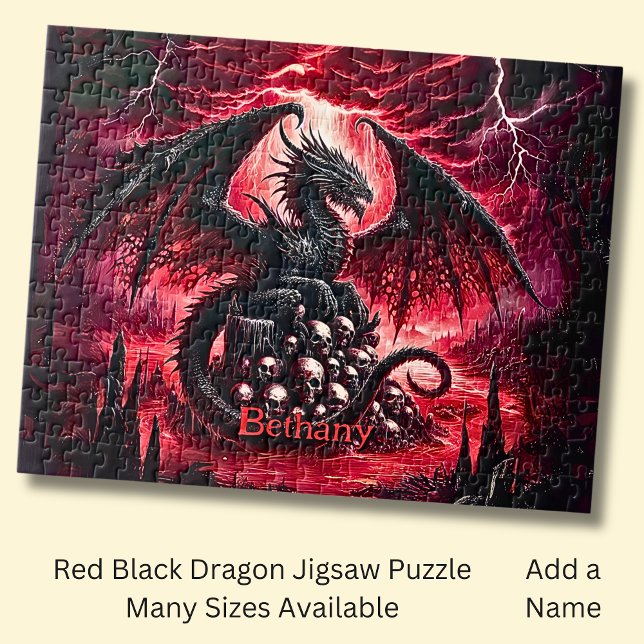 Puzzle Name, Fantasy Fire Dragon with Skulls  (Créateur téléchargé)