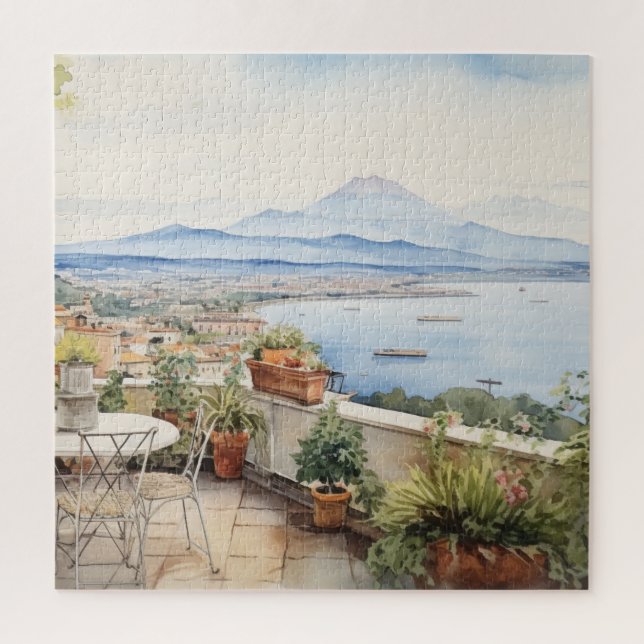 Puzzle Napoli Serenity : Imprimantes d'aquarelle numériqu (Vertical)