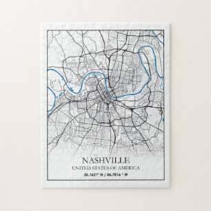 Puzzle Nashville Tennessee USA Travel City Plan