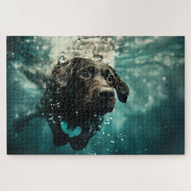 Puzzle Natation Labrador Chiot Design sous-marin (Horizontal)