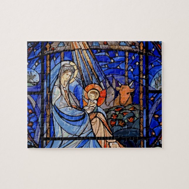 Puzzle Nativité du style Verre Trait (Horizontal)