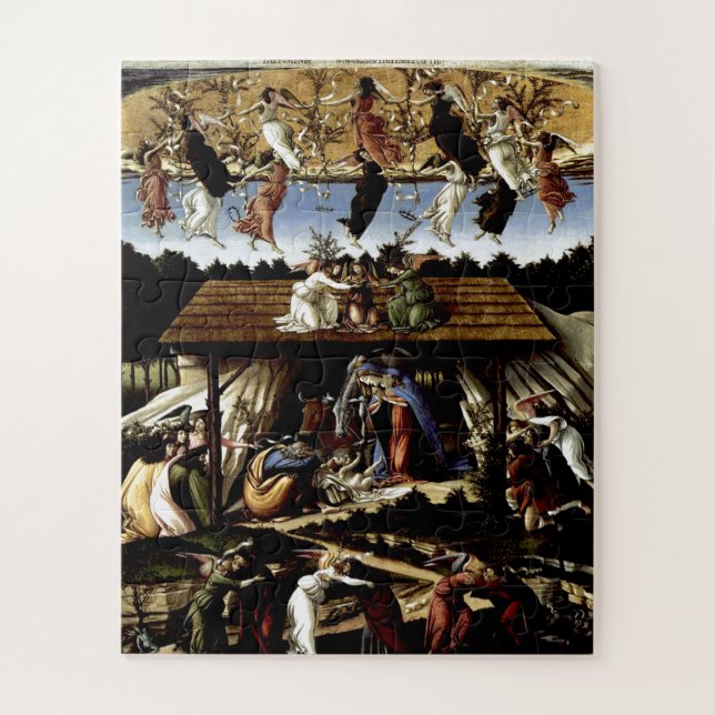 Puzzle Nativité mystique : Peinture à l'huile de Botticel (Vertical)