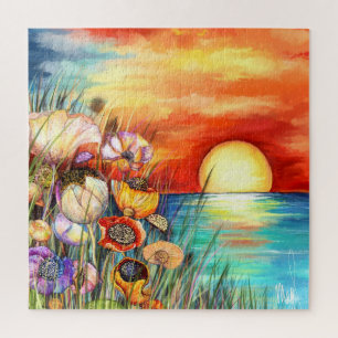 Puzzle Nature Coucher de soleil Aquarelle