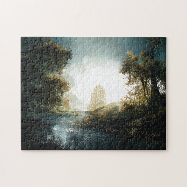 Puzzle Nature Forêt Arbres Distance Photographie Eau (Horizontal)