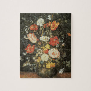 Puzzle Nature morte baroque vintage Fleurs dans un vase e