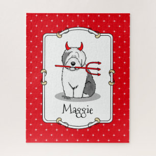 Puzzle Naughty Devil Old English Sheepdog (Gris 1)