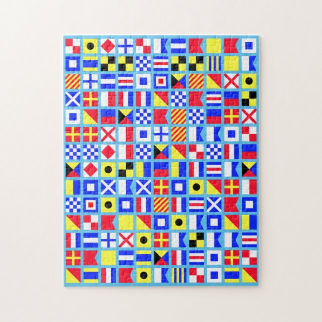 Puzzle nautique de double de drapeau (Vertical)