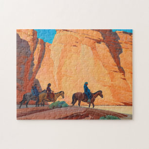 Puzzle Navajos dans un canyon, 1945 par Maynard Dixon