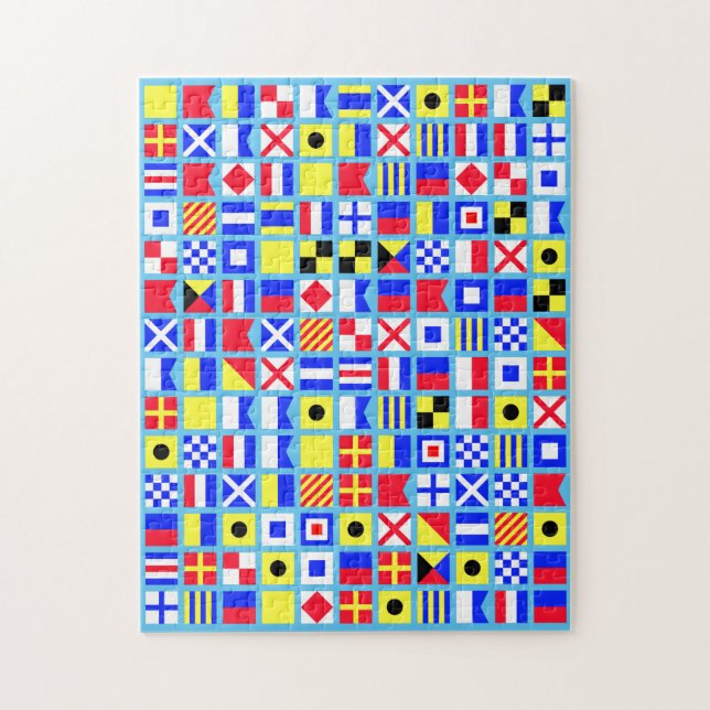 Puzzle naval nautique de double de drapeau (Vertical)