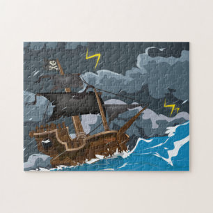 Puzzle Navire Pirate dans la Tempête