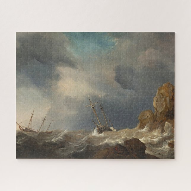 Puzzle Navires dans un Galé par Willem van de Velde le Je (Horizontal)