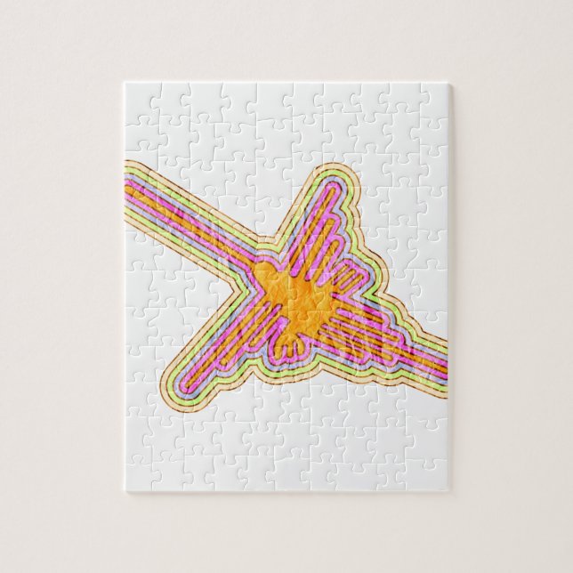 Puzzle Nazca Lignes Colibri Avec Effet Papier Rincé (Vertical)