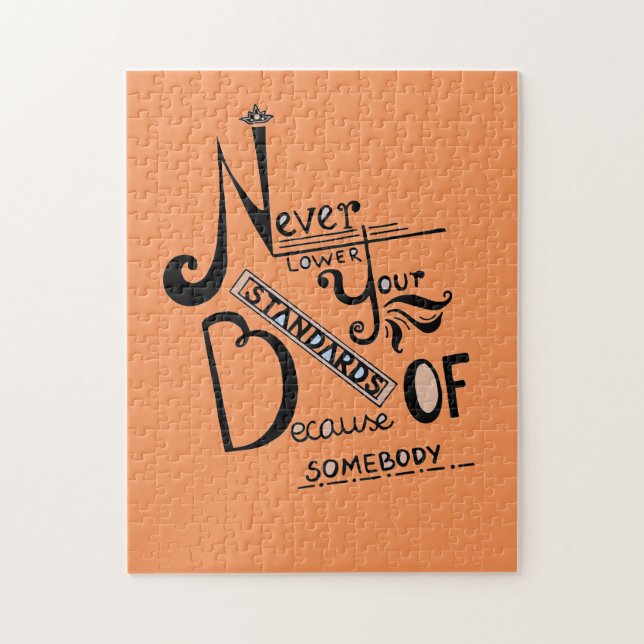 Puzzle Ne jamais baisser vos normes Motivation devis (Vertical)