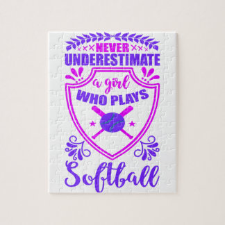 Puzzle Ne Sous-Estimez Jamais Une Fille Qui Joue Au Softb