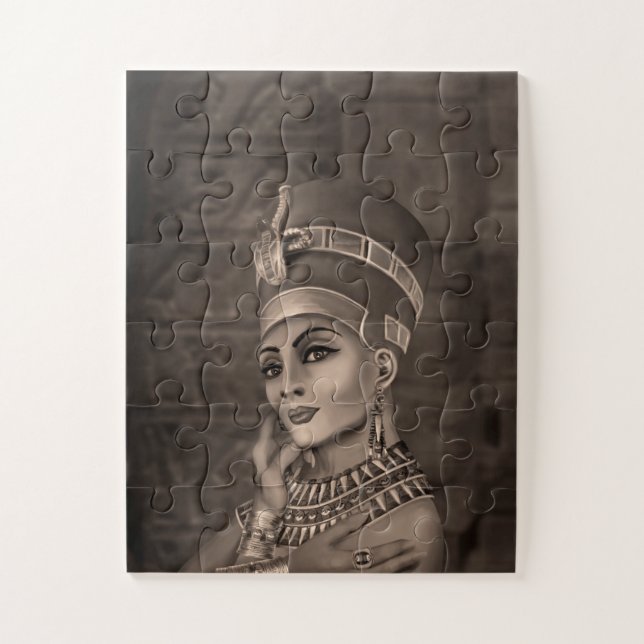 Puzzle Nefertiti - la reine égyptienne - sépia (Vertical)