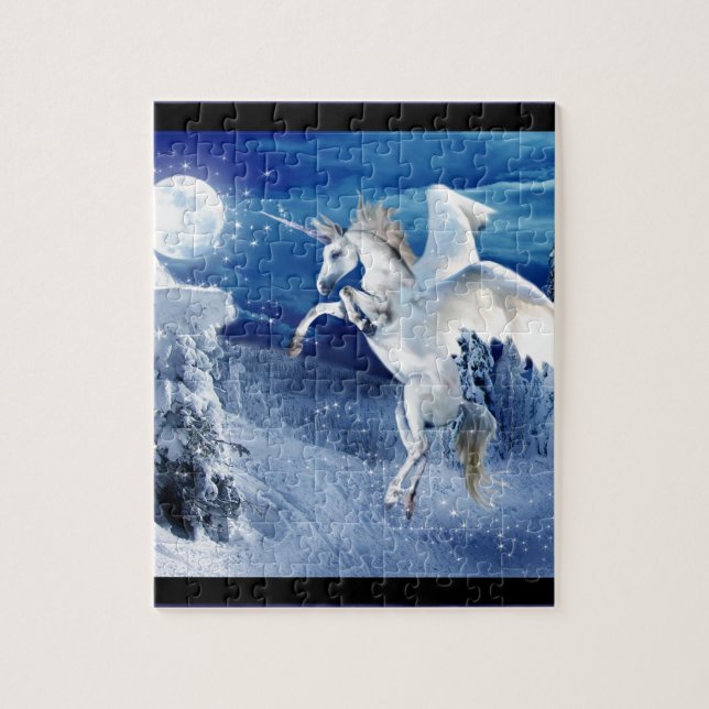 Puzzle Neige à ailes Tir'Rielle de cheval de lune de (Vertical)