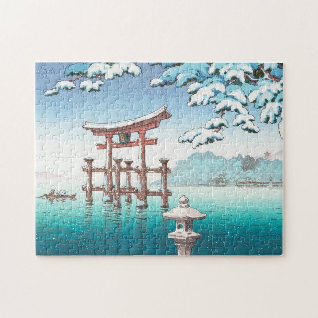 Puzzle Neige à Miyajima hanga paysage hivernal tori gate (Horizontal)