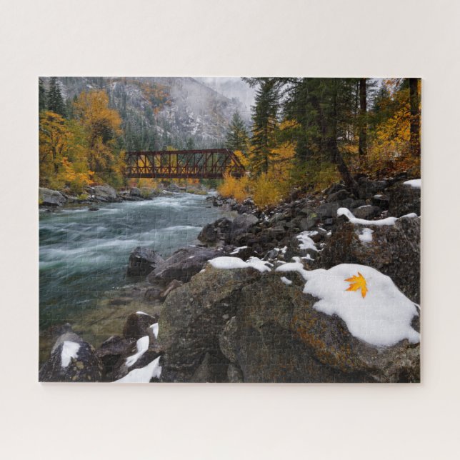 Puzzle Neige D'Automne Le Long De La Rivière Wenatchee Pr (Horizontal)