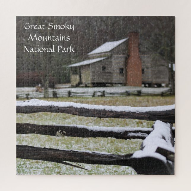 Puzzle Neige de Smoke Mountain Cades Cove (Vertical)