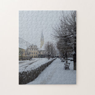 Puzzle Neige d'hiver en Transylvanie