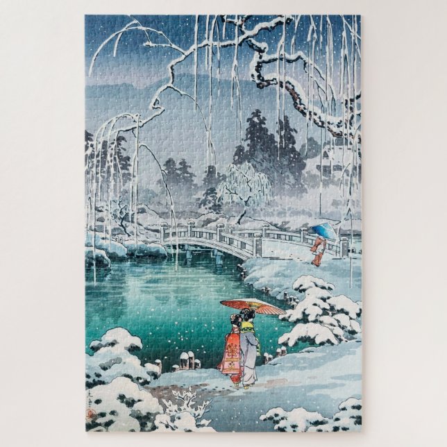 Puzzle Neige du printemps à Maruyama par Tsuchiya Koitsu (Vertical)