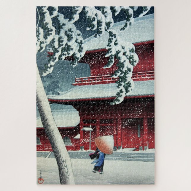 Puzzle Neige du soir à Edo River Hasui Kawase (Vertical)