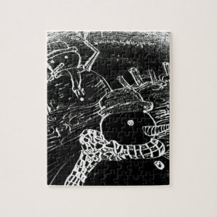 Puzzle Neige et Yaie en noir Noël