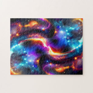 Puzzle Neon cosmos tourbillonner dans l'espace coloré lar