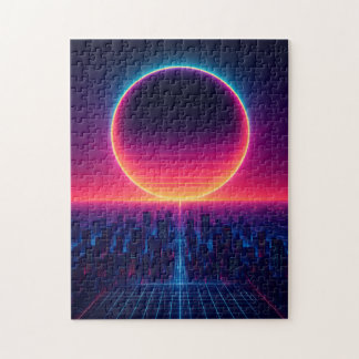 Puzzle Neon Eclipse Over the Cyber City