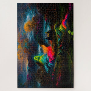 Puzzle Neon Ghosts dans un paysage d'Imaginaire hanté