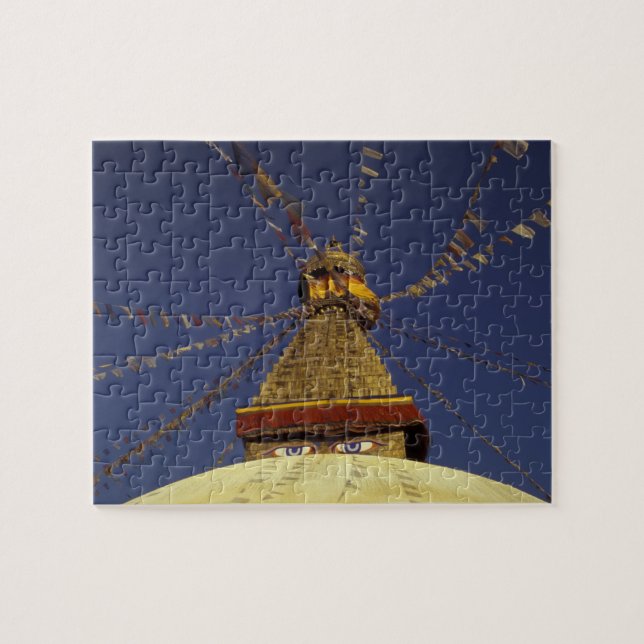 Puzzle Népal, Katmandou. Sous les drapeaux de prières, at (Horizontal)