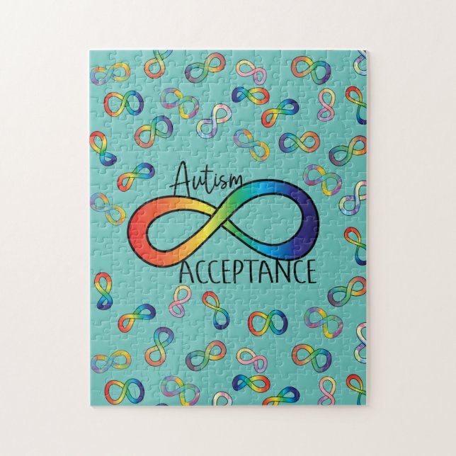 Puzzle Neurodiversité Autisme Acceptation Arc-en-ciel (Vertical)