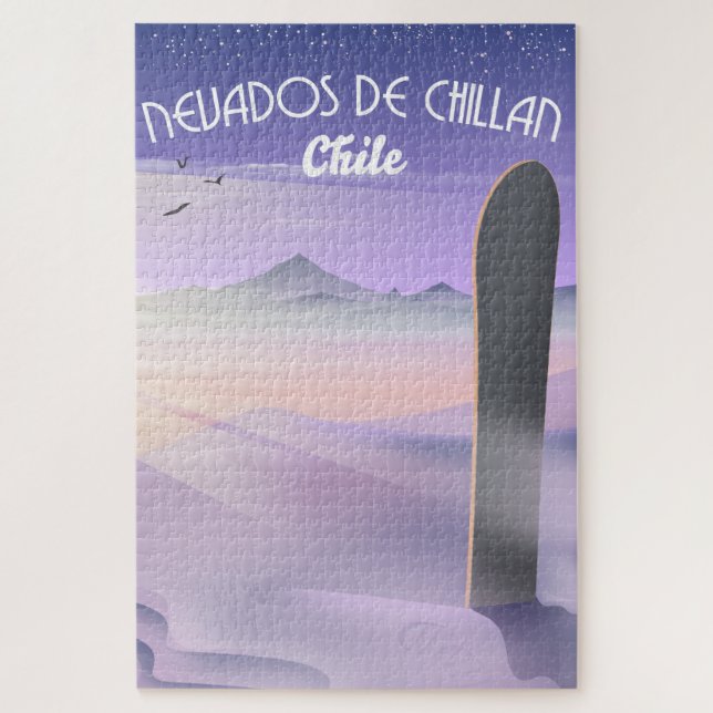 Puzzle Nevados de Chillan, poster de snowboard au Chili. (Vertical)
