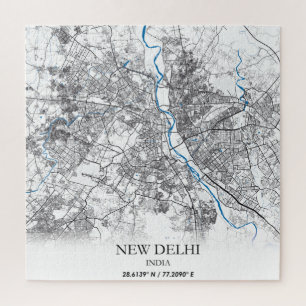 Puzzle New Delhi Inde City Plan Voyage simple