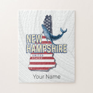 Puzzle New Hampshire États-Unis Retro State Map