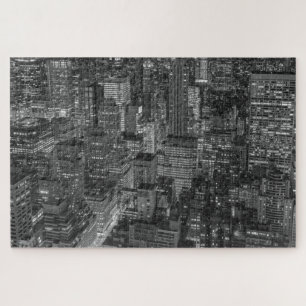 Puzzle New York City Manhattan gratte-ciel noir blanc