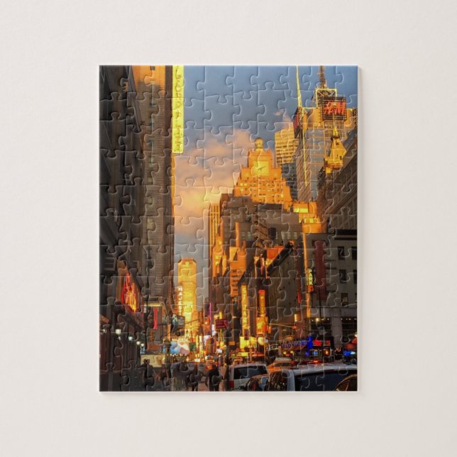 Puzzle New York City Sunset Midtown Theatre District NYC (Vertical)