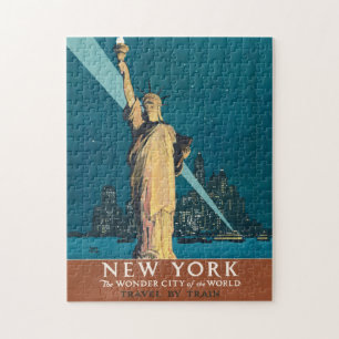 Puzzle New York City Vintage voyage Liberty Skyline
