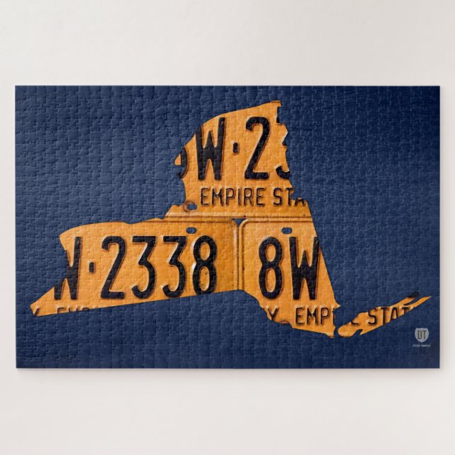 Puzzle New York License Plate Map (Horizontal)
