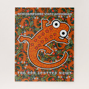 Puzzle Newt tacheté rouge sur le sol forestier